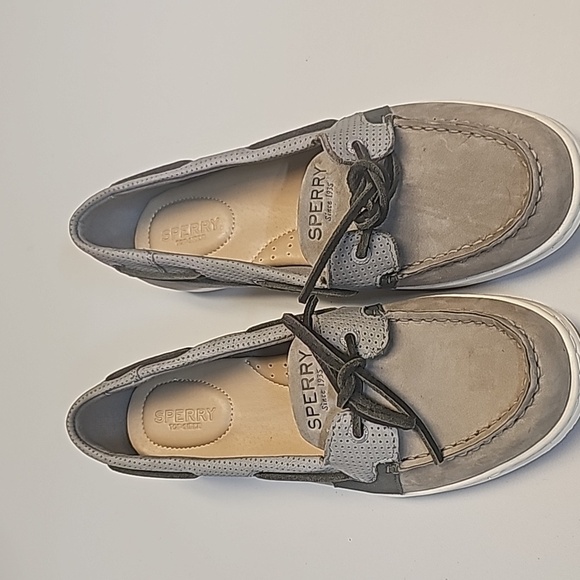 Sperry  Women's Starfish Grey Pin Perforated Boat Shoes SZ 9.5 Like New - Picture 6 of 8